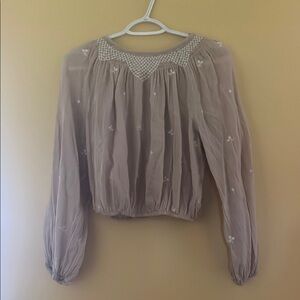 American eagle sheer champagne/Beige Women's blouse. Size XS.